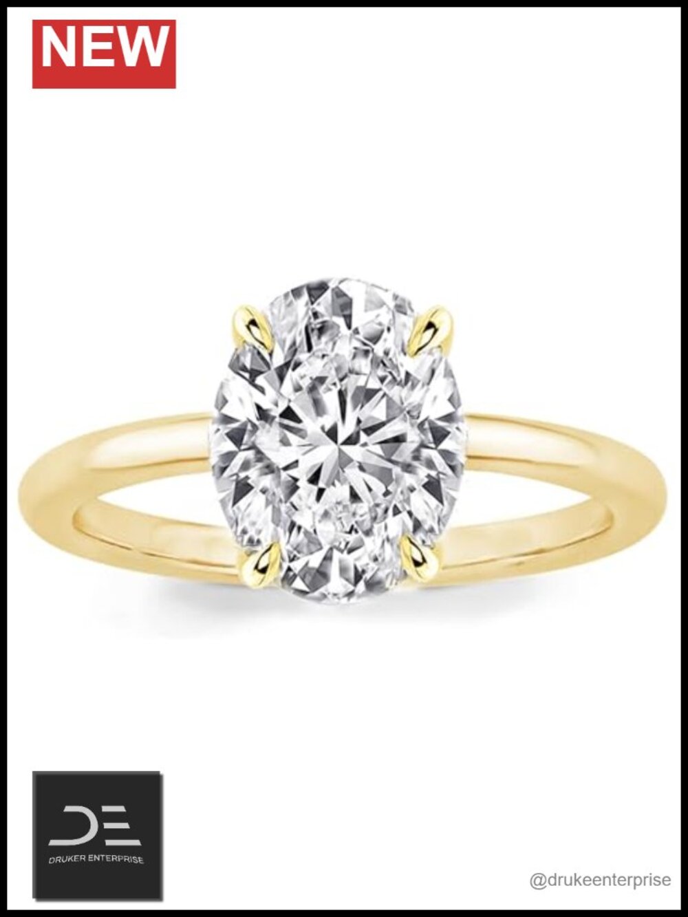1.5/3.5/5.5CT Oval Cut Promise Ring, Simulated Diamond, 925 Silver 18K Gold